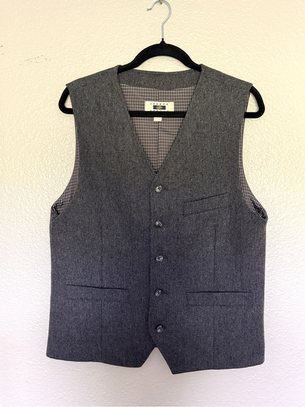 Joseph Men's Gray Five-Button Tailored Vest